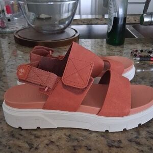 Timberland Orange Sporty Sandals with Adjustable Straps